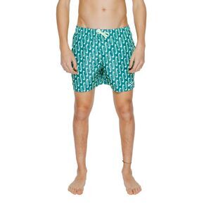 Nike Swim Swim Trunks Nike Swoosh Pattern Men Green Swimwear